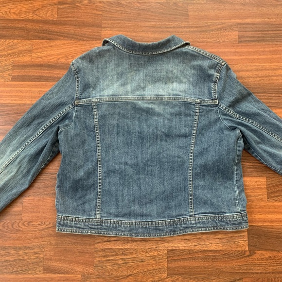 Merona Casual Button Up Denim Long Sleeve Jacket Womens Size L Blue - Picture 7 of 7